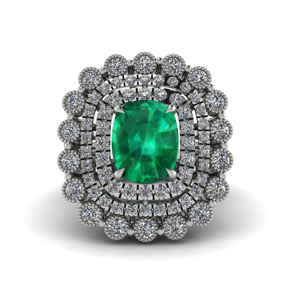 Diamond Multi Halo Oval Engagement Ring - Caitlin No. 6