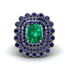 Sapphire Multi Halo Oval Engagement Ring - Caitlin No. 66