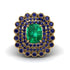 Sapphire Multi Halo Oval Engagement Ring - Caitlin No. 64