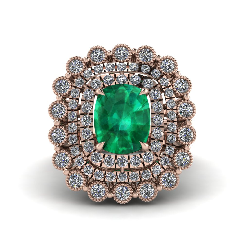 Diamond Multi Halo Oval Engagement Ring - Caitlin No. 5