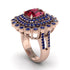 Sapphire Multi Halo Oval Engagement Ring - Caitlin No. 71 image 2