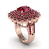Ruby Multi Halo Oval Engagement Ring - Caitlin No. 56