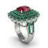 Emerald Multi Halo Oval Engagement Ring - Caitlin No. 27 image 2