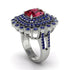 Sapphire Multi Halo Oval Engagement Ring - Caitlin No. 72