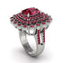 Ruby Multi Halo Oval Engagement Ring - Caitlin No. 57 image 2