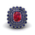 Sapphire Multi Halo Oval Engagement Ring - Caitlin No. 72 image 3