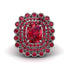 Ruby Multi Halo Oval Engagement Ring - Caitlin No. 57 image 3