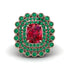 Emerald Multi Halo Oval Engagement Ring - Caitlin No. 26 image 3