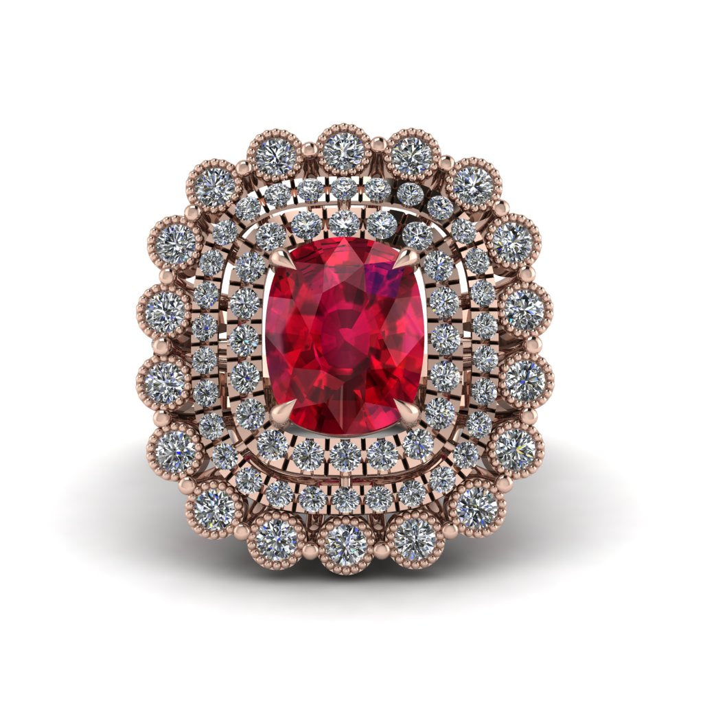 Diamond Multi Halo Oval Engagement Ring - Caitlin No. 11