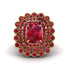 Ruby Multi Halo Oval Engagement Ring - Caitlin No. 55