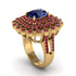 Ruby Multi Halo Oval Engagement Ring - Caitlin No. 58