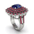 Ruby Multi Halo Oval Engagement Ring - Caitlin No. 60