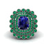 Emerald Multi Halo Oval Engagement Ring - Caitlin No. 30 image 3