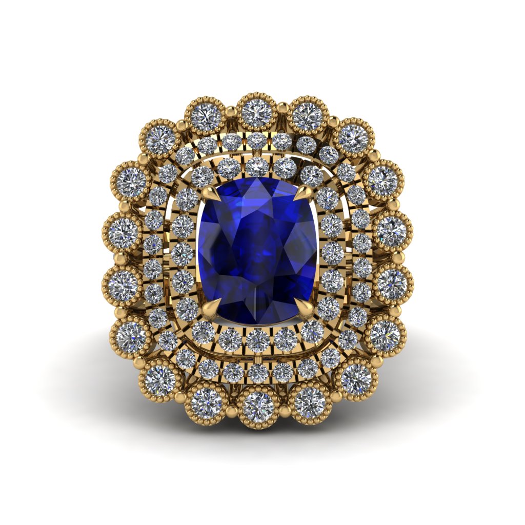 Diamond Multi Halo Oval Engagement Ring - Caitlin No. 13