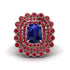 Ruby Multi Halo Oval Engagement Ring - Caitlin No. 59