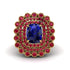 Ruby Multi Halo Oval Engagement Ring - Caitlin No. 58