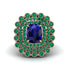 Emerald Multi Halo Oval Engagement Ring - Caitlin No. 29