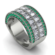 Diamond Multi-Row Halo Wedding Band - Blake No. 18 image 1