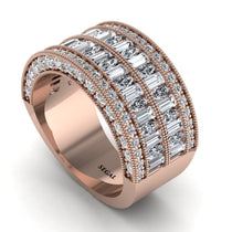 Diamond Multi-Row Halo Wedding Band - Blake No. 2 image 1