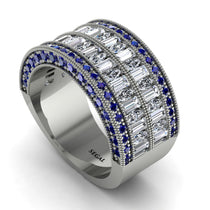 Diamond Multi-Row Halo Wedding Band - Blake No. 63 image 1