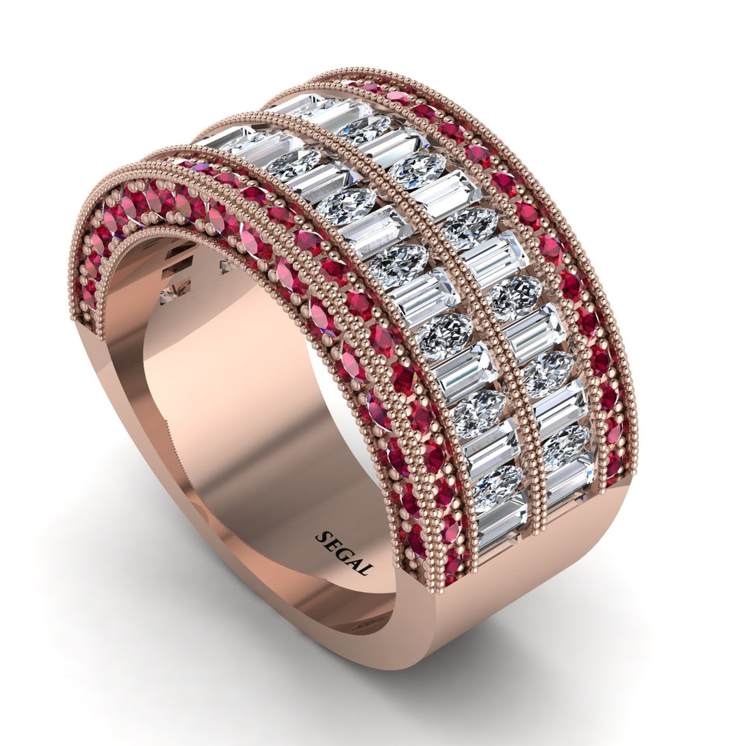 Diamond Multi-Row Halo Wedding Band - Blake No. 47