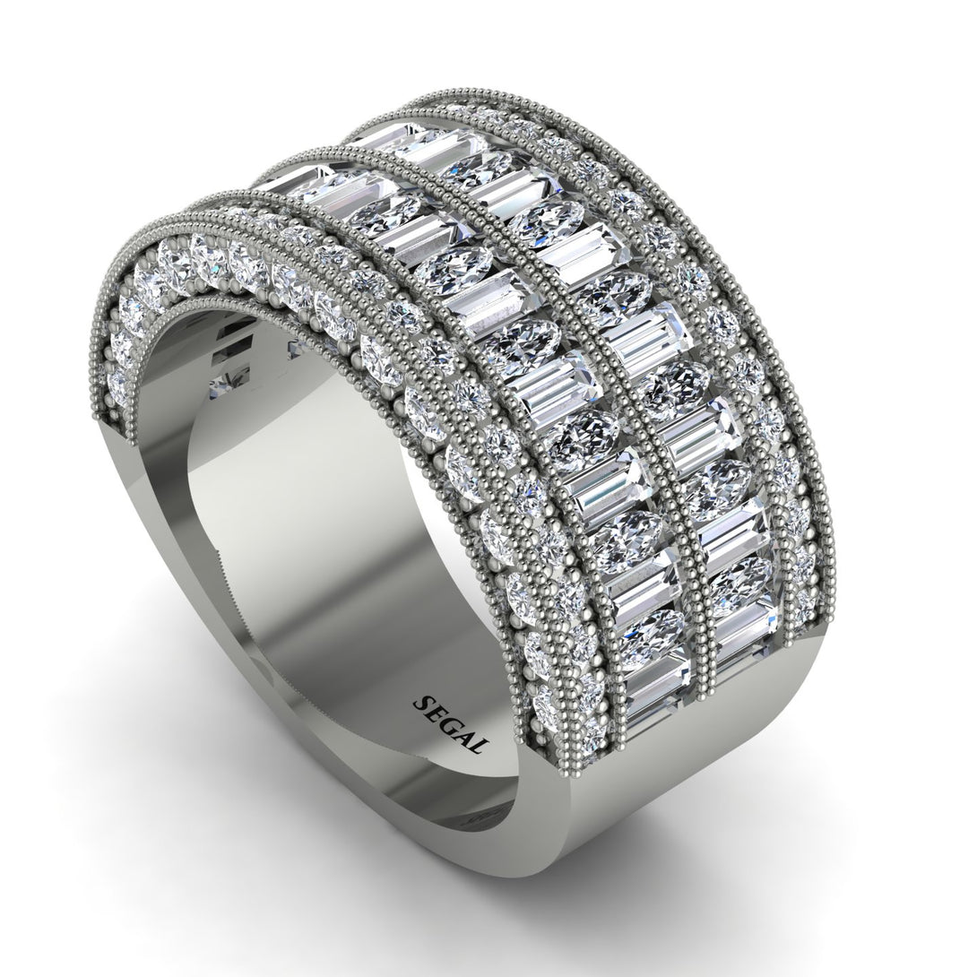 Diamond Multi-Row Halo Wedding Band - Blake No. 3