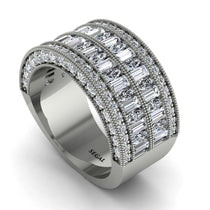 Diamond Multi-Row Halo Wedding Band - Blake No. 3 image 1