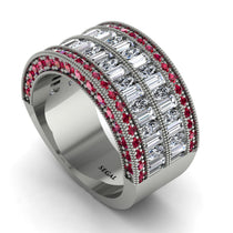 Diamond Multi-Row Halo Wedding Band - Blake No. 48 image 1