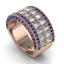 Diamond Multi-Row Halo Wedding Band - Blake No. 62 image 1