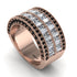 Diamond Multi-Row Halo Wedding Band - Blake No. 32