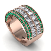 Diamond Multi-Row Halo Wedding Band - Blake No. 17 image 1