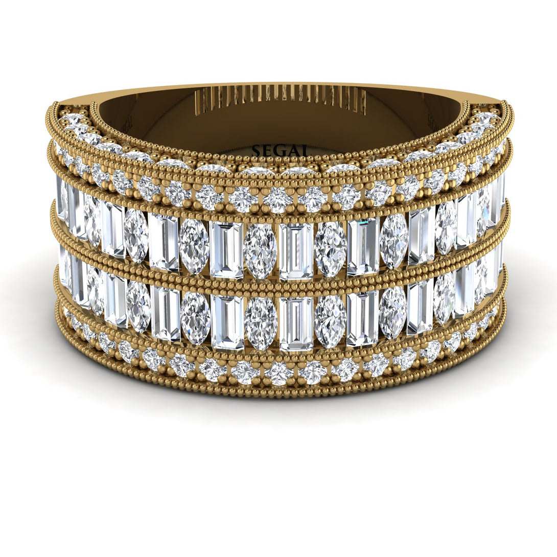Diamond Multi-Row Halo Wedding Band - Blake No. 1