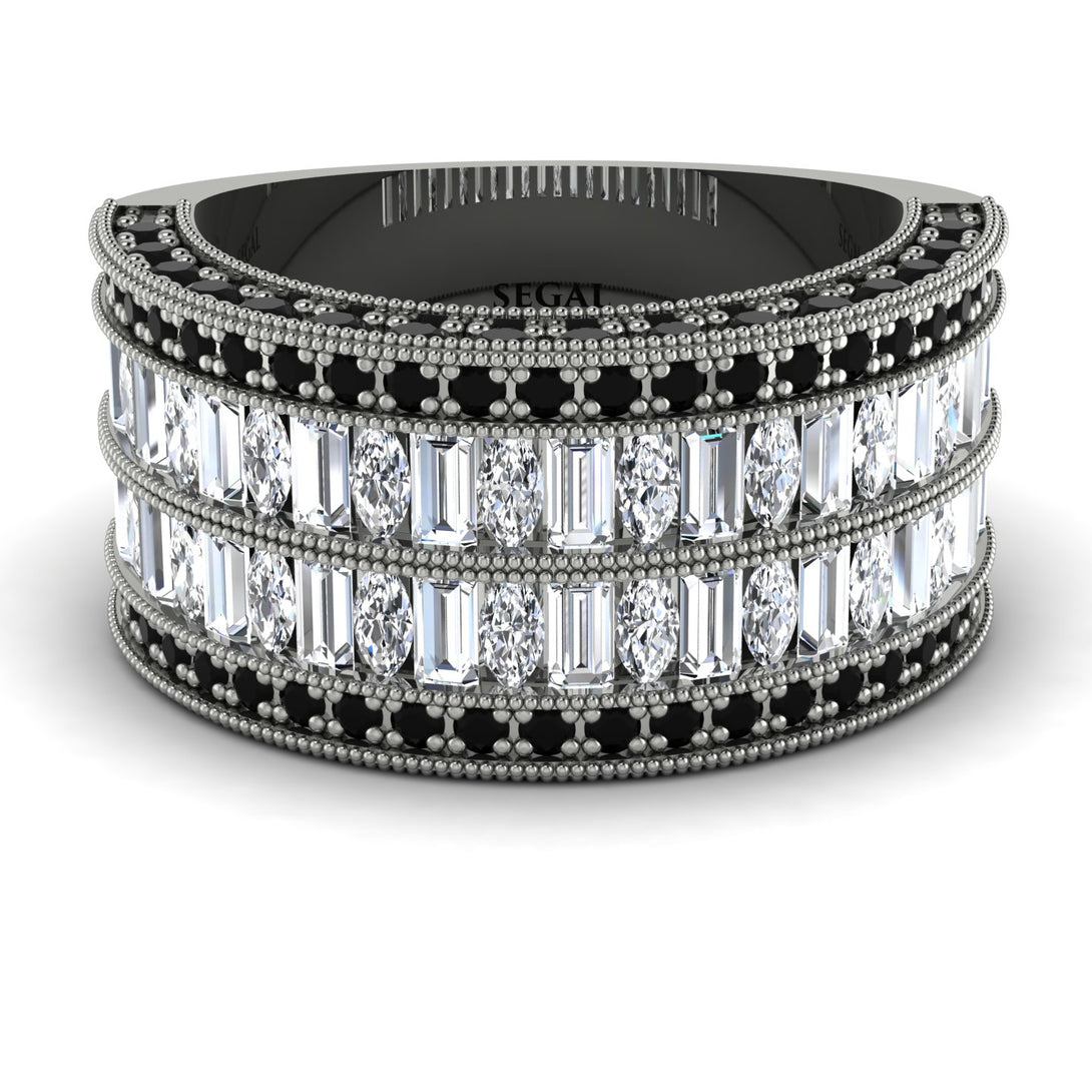 Diamond Multi-Row Halo Wedding Band - Blake No. 33