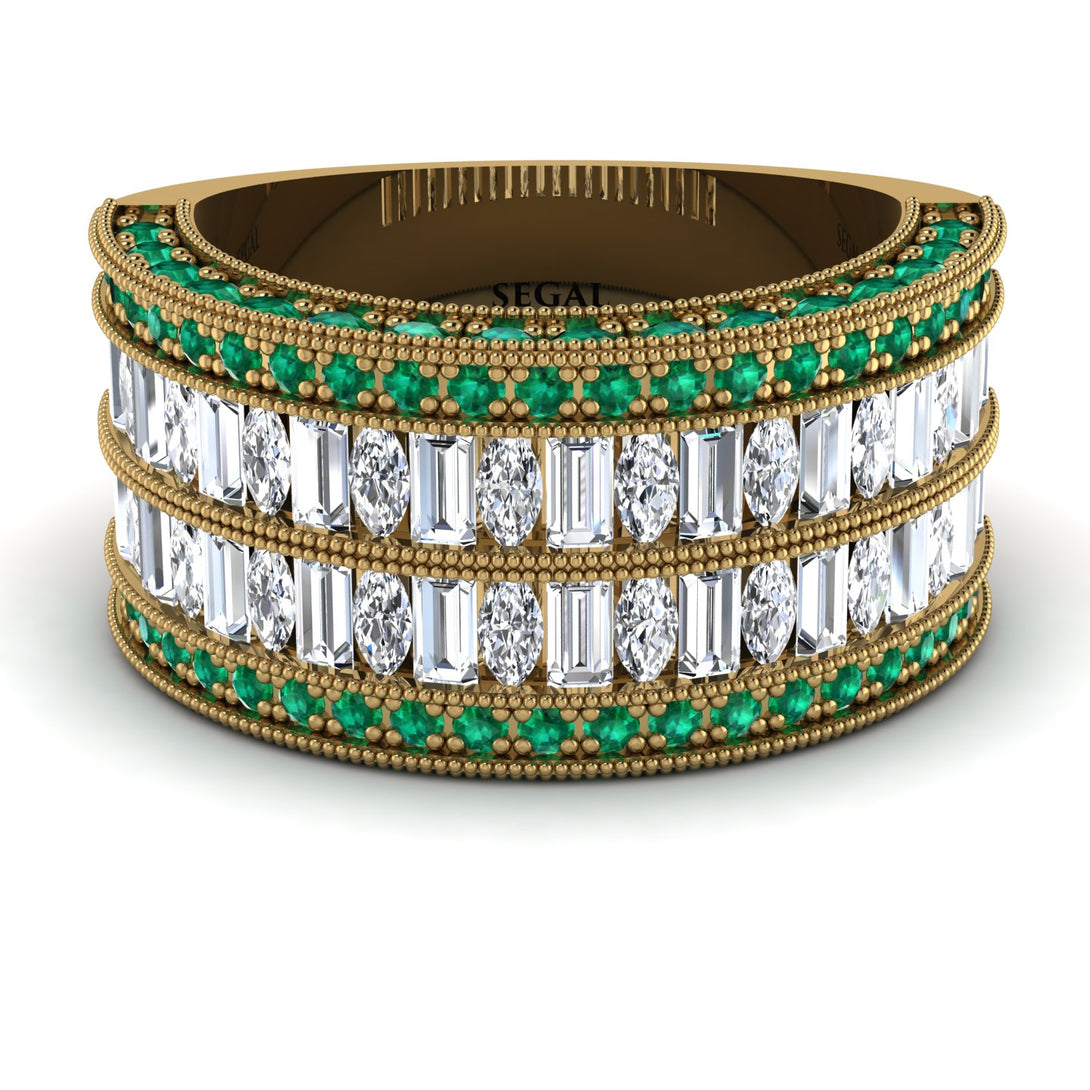Diamond Multi-Row Halo Wedding Band - Blake No. 16