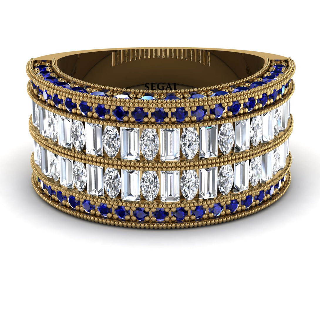 Diamond Multi-Row Halo Wedding Band - Blake No. 61
