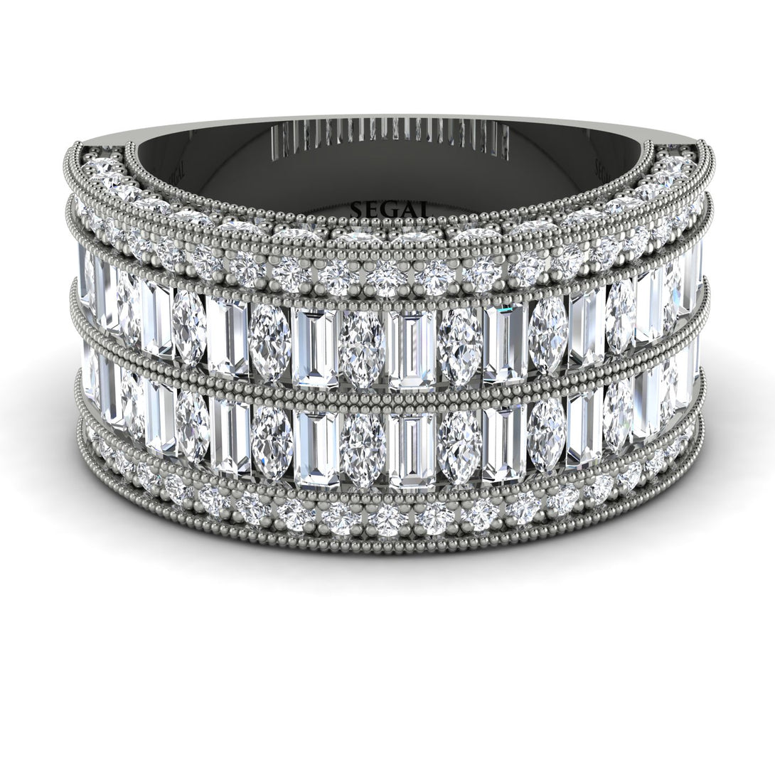 Diamond Multi-Row Halo Wedding Band - Blake No. 3