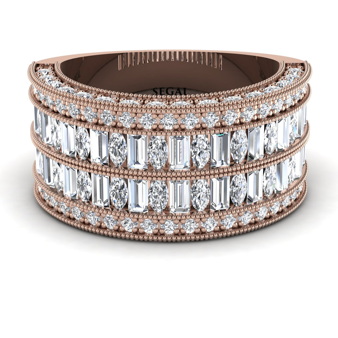 Diamond Multi-Row Halo Wedding Band - Blake No. 2