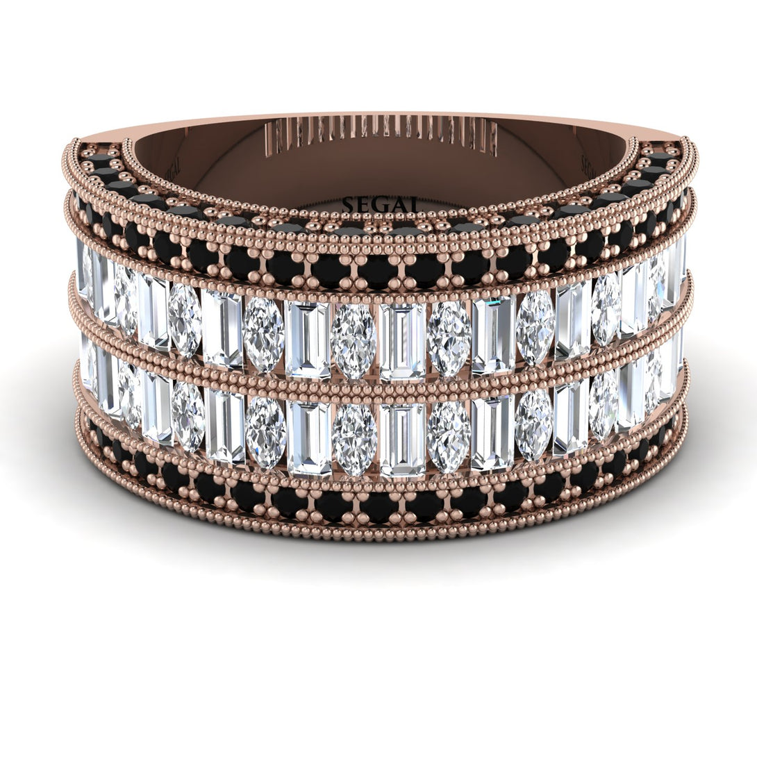 Diamond Multi-Row Halo Wedding Band - Blake No. 32