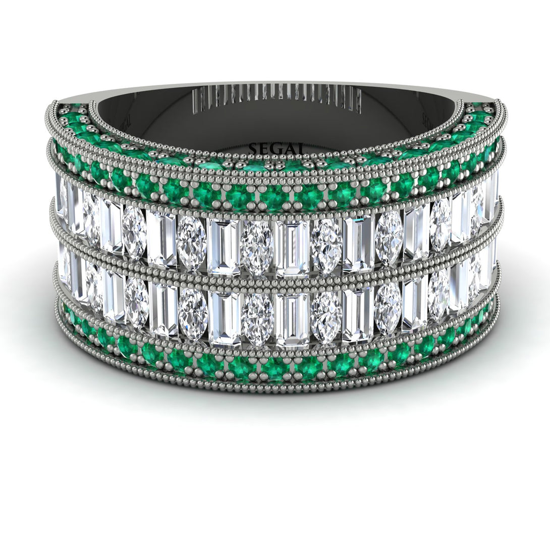 Diamond Multi-Row Halo Wedding Band - Blake No. 18