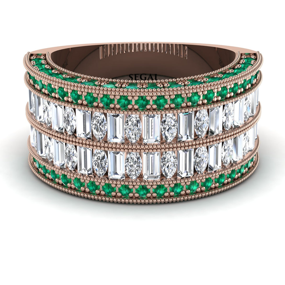 Diamond Multi-Row Halo Wedding Band - Blake No. 17