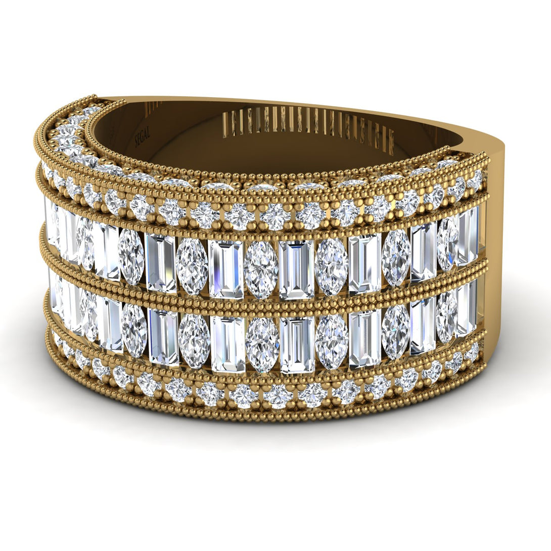 Diamond Multi-Row Halo Wedding Band - Blake No. 1