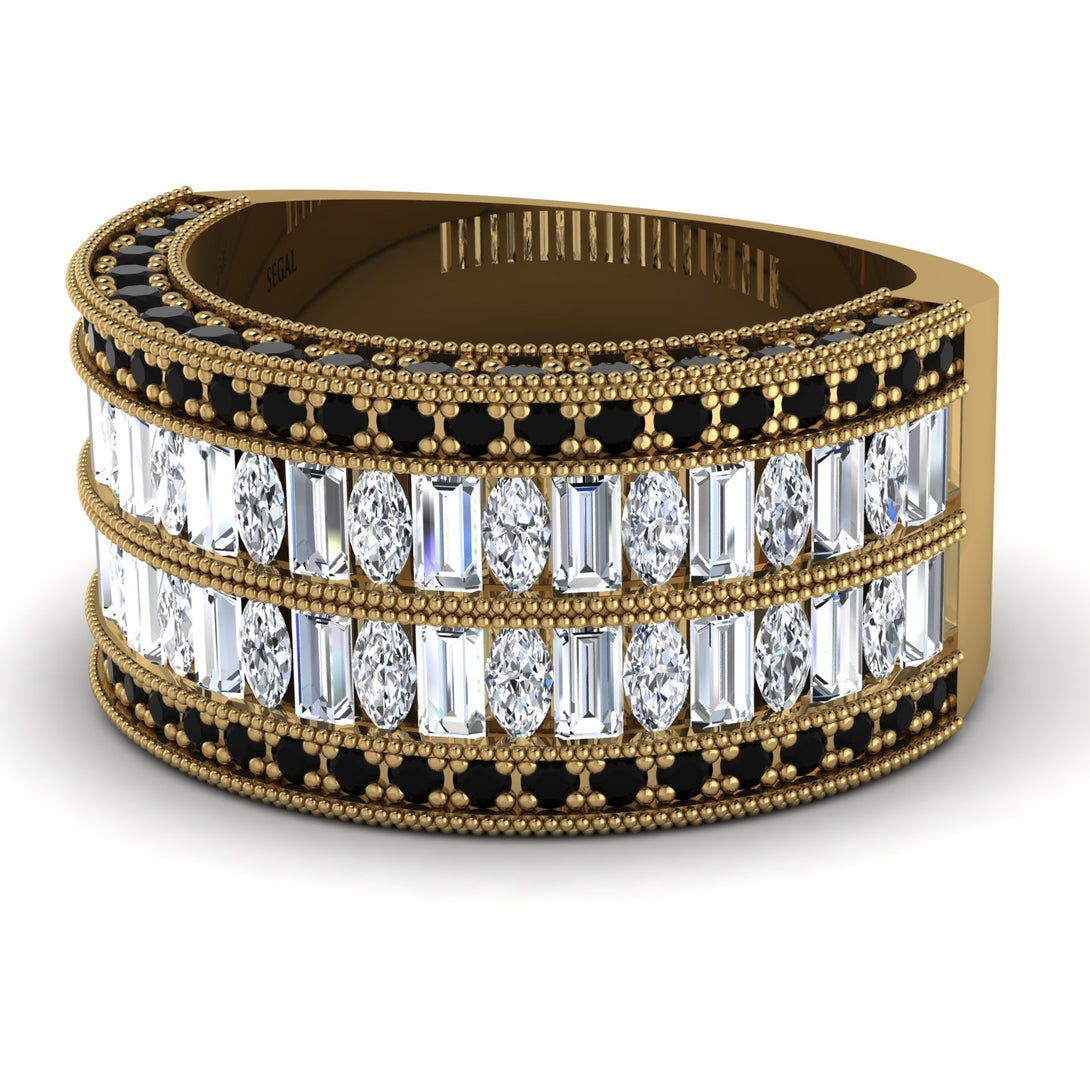 Diamond Multi-Row Halo Wedding Band - Blake No. 31