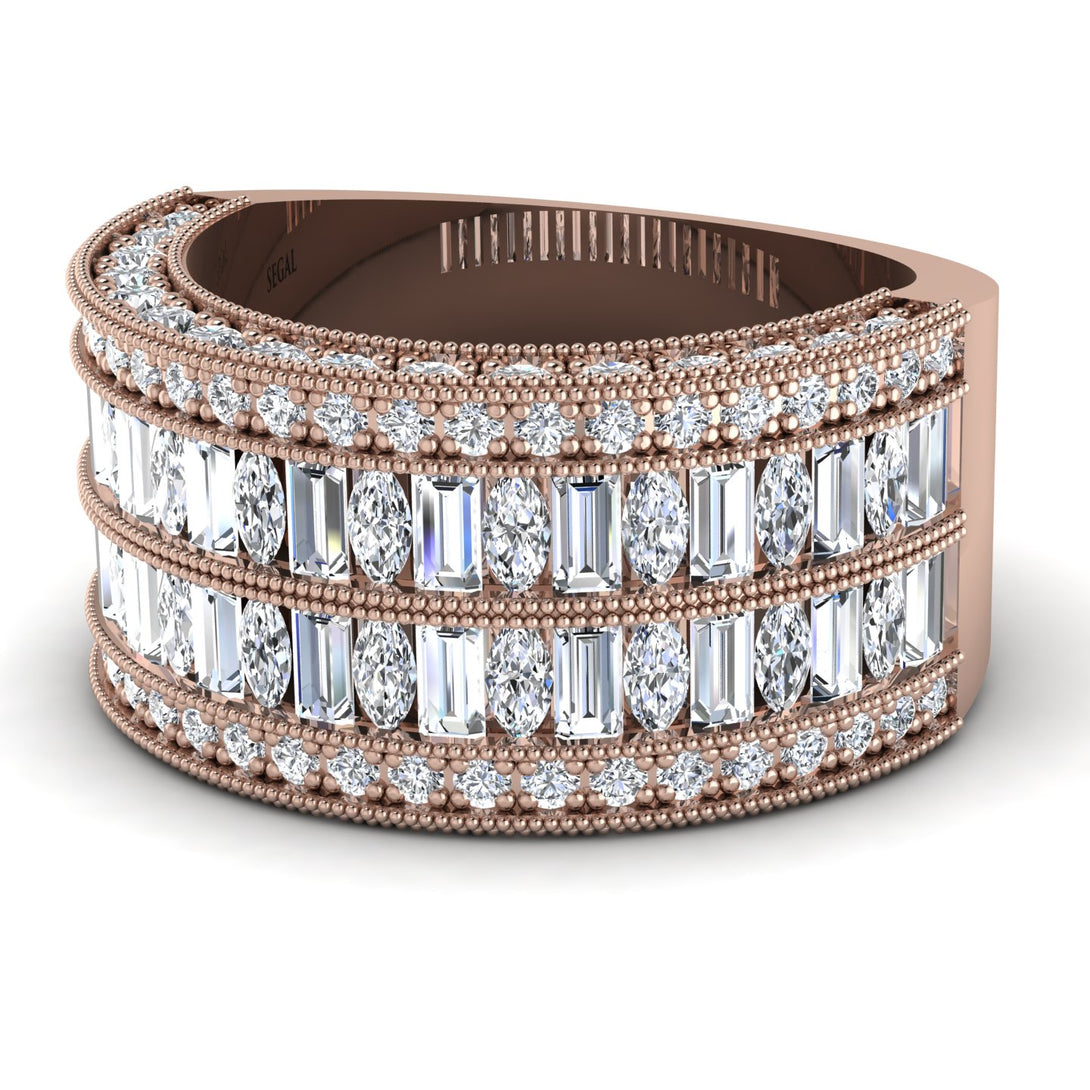 Diamond Multi-Row Halo Wedding Band - Blake No. 2