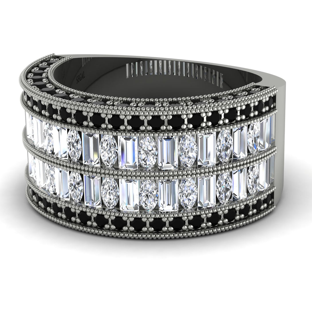 Diamond Multi-Row Halo Wedding Band - Blake No. 33