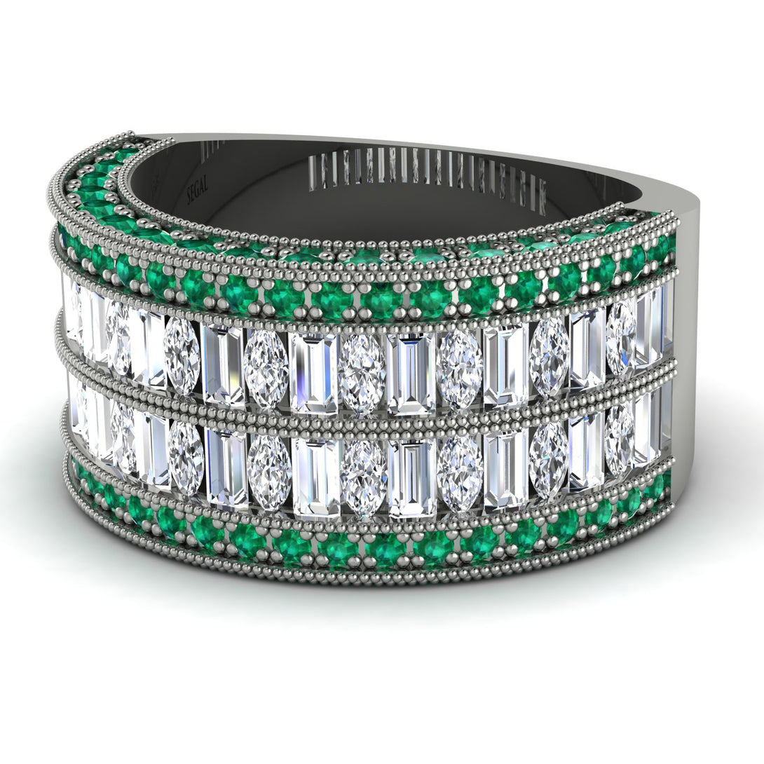 Diamond Multi-Row Halo Wedding Band - Blake No. 18