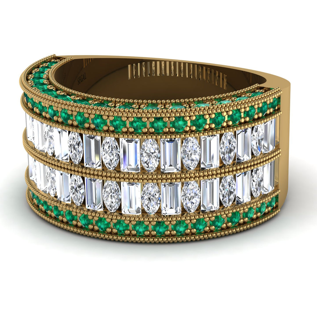 Diamond Multi-Row Halo Wedding Band - Blake No. 16