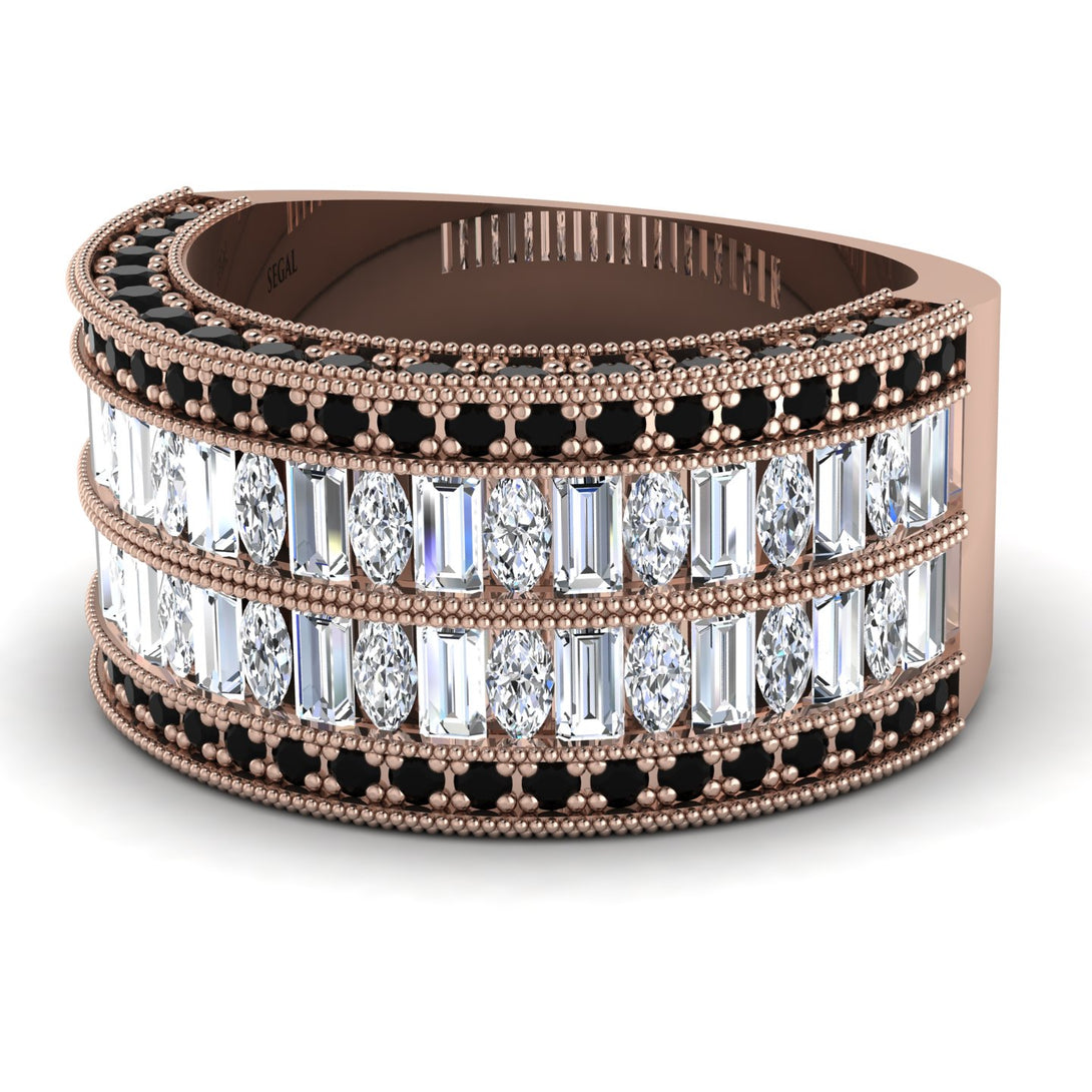 Diamond Multi-Row Halo Wedding Band - Blake No. 32