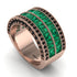 Emerald Multi-Row Halo Wedding Band - Blake No. 35