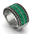 Emerald Multi-Row Halo Wedding Band - Blake No. 36