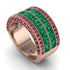 Emerald Multi-Row Halo Wedding Band - Blake No. 50 image 1